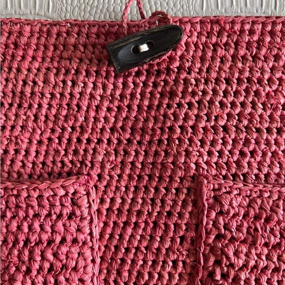 Annabel Ingall Raffia Tote in Paragua Salmon - Picture 3 of 6